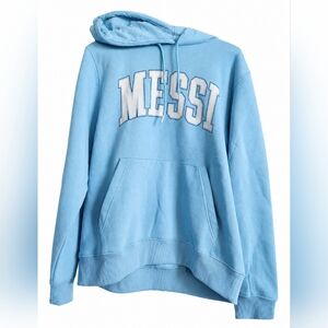 Messi Collection | Lionel Messi Hoodie Sweatshirt Size M In Air Blue